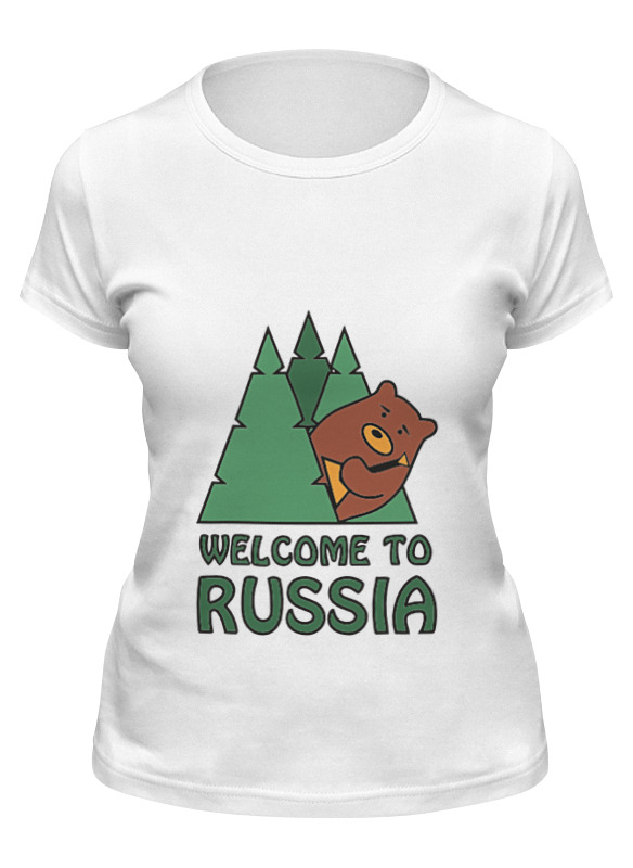 

Футболка женская Printio Welcome to russia белая L, Белый, Welcome to russia