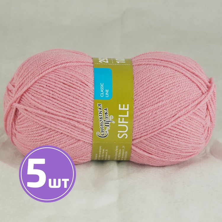 

Пряжа Семеновская Sufle 11198 клевер_NEW 5 шт по 100 г, Розовый