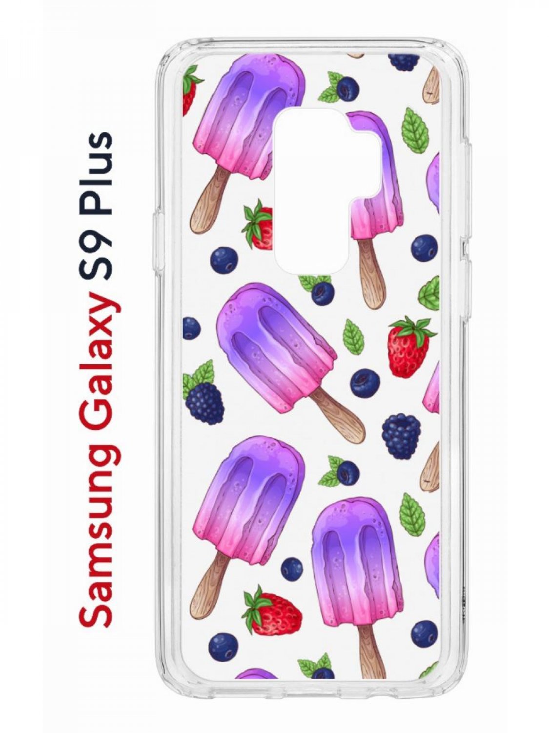 

Чехол на Samsung Galaxy S9 Plus Kruche Print Ice Cream,противоударный бампер с принтом, Прозрачный;фиолетовый;синий;красный, Самсунг Галакси с9 Плюс