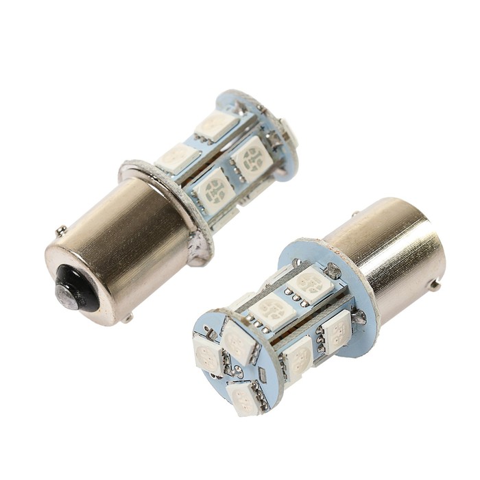 Автолампа светодиодная Cartage, P21/W, 12 В, 13 SMD-5050, набор 2 шт, свет красный