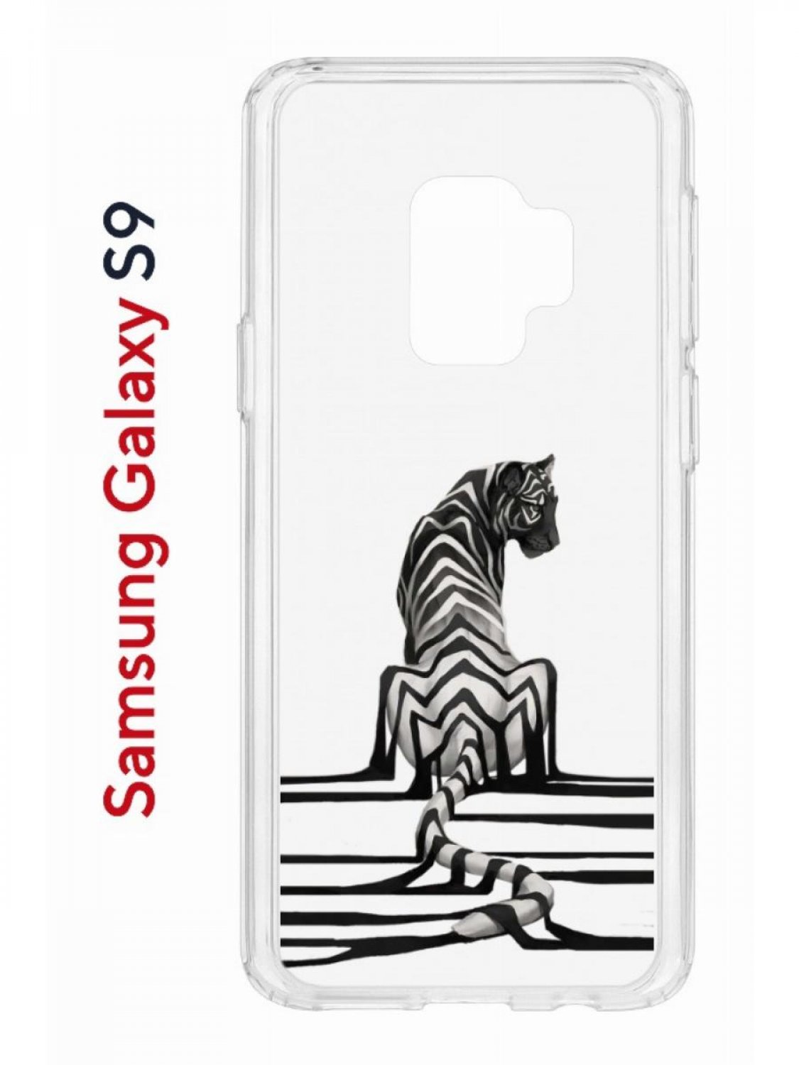 фото Чехол на samsung galaxy s9 kruche print tiger,противоударный бампер,с защитой камеры кruче