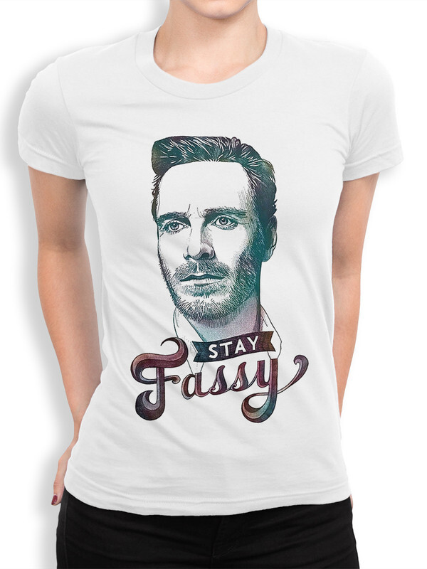 фото Футболка женская design heroes майкл фассбендер stay fassy белая 2xl