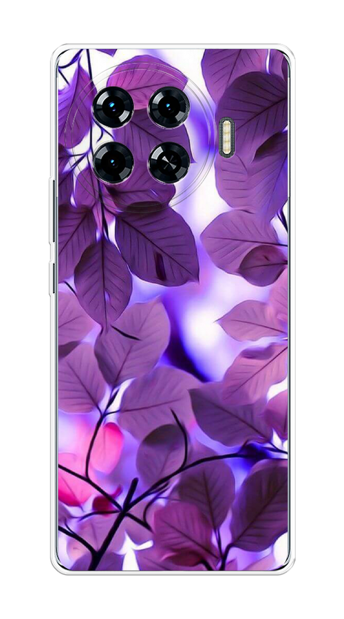 

Чехол на Tecno Spark 20 Pro Plus "Сиреневые листики", Фиолетовый;голубой, 305050-1
