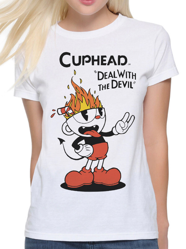 

Футболка женская Design Heroes Cuphead "Сделка с дьяволом" белая 2XL, Cuphead "Сделка с дьяволом"