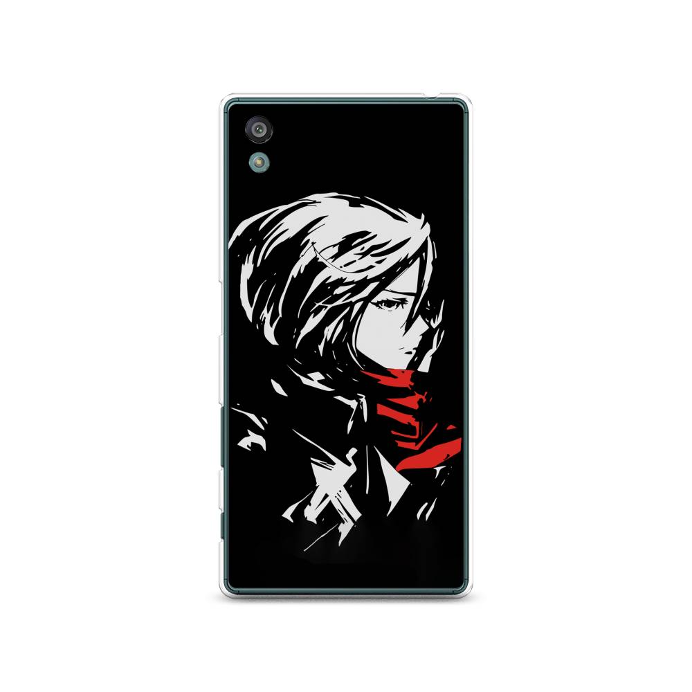 

Чехол на Sony Xperia Z5 (Z5 Dual) "Микаса минимализм", Черный;серый;красный, 52150-4