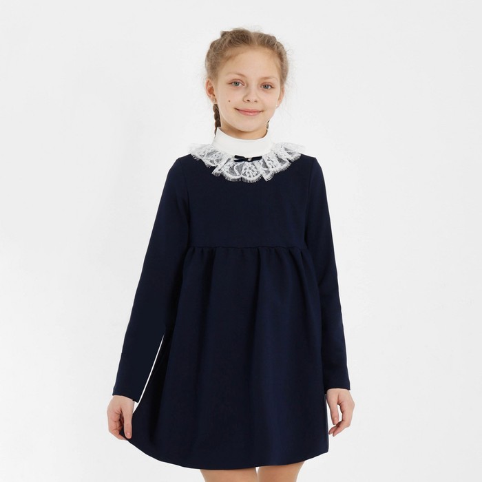 фото Платье школа-3 для девочки, цвет т.синий, рост 152 см (76) ивашка