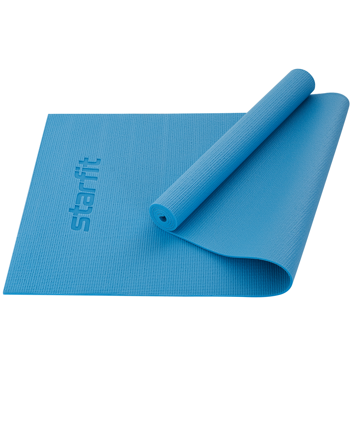 Коврик для йоги и фитнеса Starfit Fm-101, Pvc, 173x61x0,5 см, синий пастель