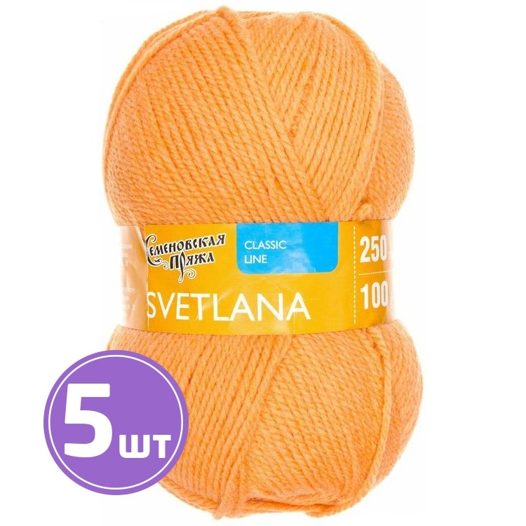 

Пряжа Семеновская Svetlana 154 абрикос 5 шт по 100 г, Розовый