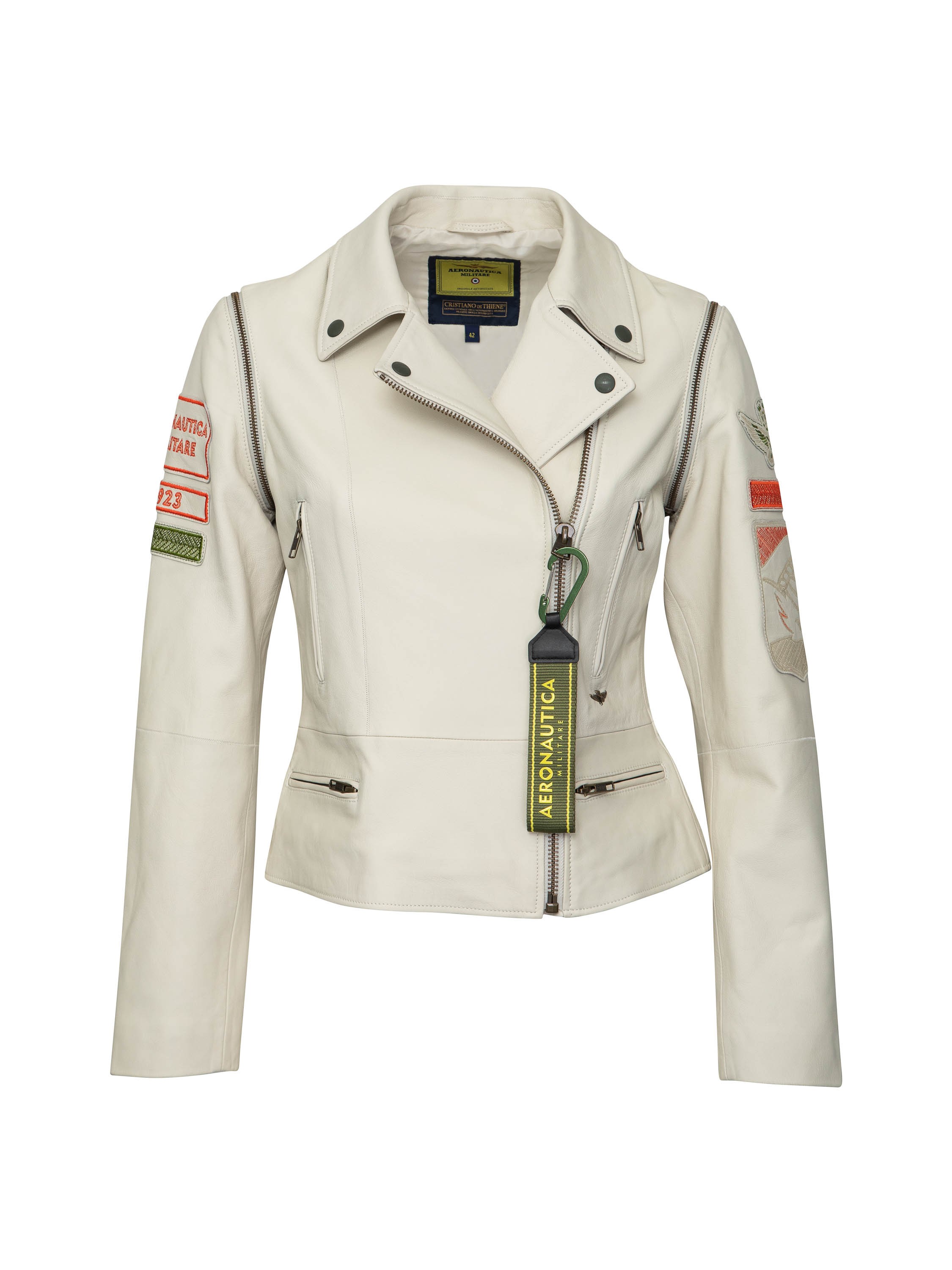 

Кожаная куртка женская Aeronautica Militare PN6031DPL193 бежевая 44 RU, PN6031DPL193