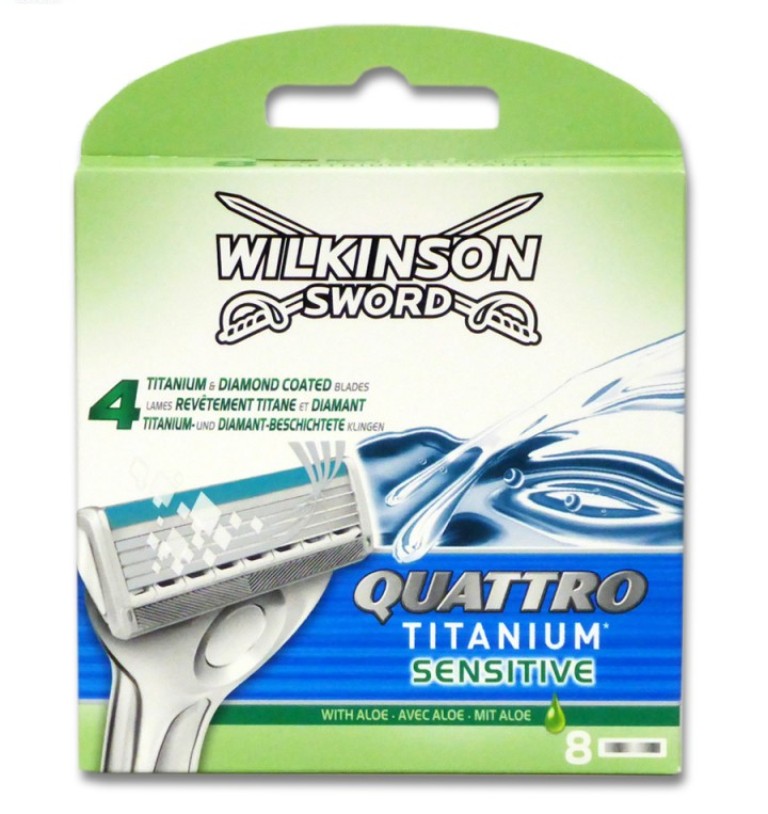 Сменные кассеты Wilkinson Sword Quattro Titanium Sensitive 8 шт сменные лезвия wilkinson sword сontact plus