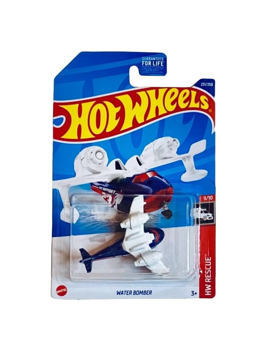 

Машинка Hot Wheels коллекционная (оригинал) WATER BOMBER (самолет бело-синий/красный), HCT87