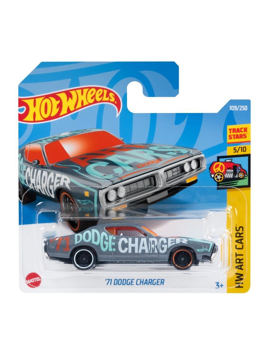 

Машинка Hot Wheels коллекционная (оригинал) 71 DODGE CHARGER серый, HCW33