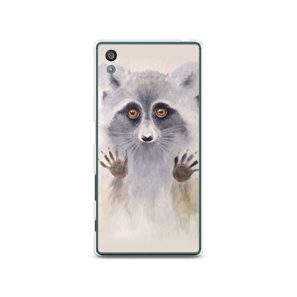 

Чехол на Sony Xperia Z5 (Z5 Dual) "Енот за стеклом", Бежевый;серый, 52150-4