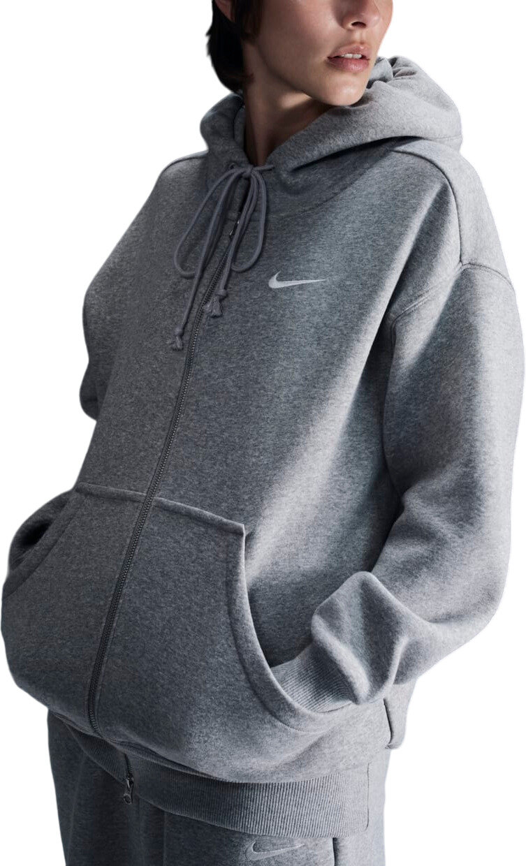 

Толстовка женская Nike W NSW PHNX FLC FZ OS HOODIE серая S, Серый, W NSW PHNX FLC FZ OS HOODIE