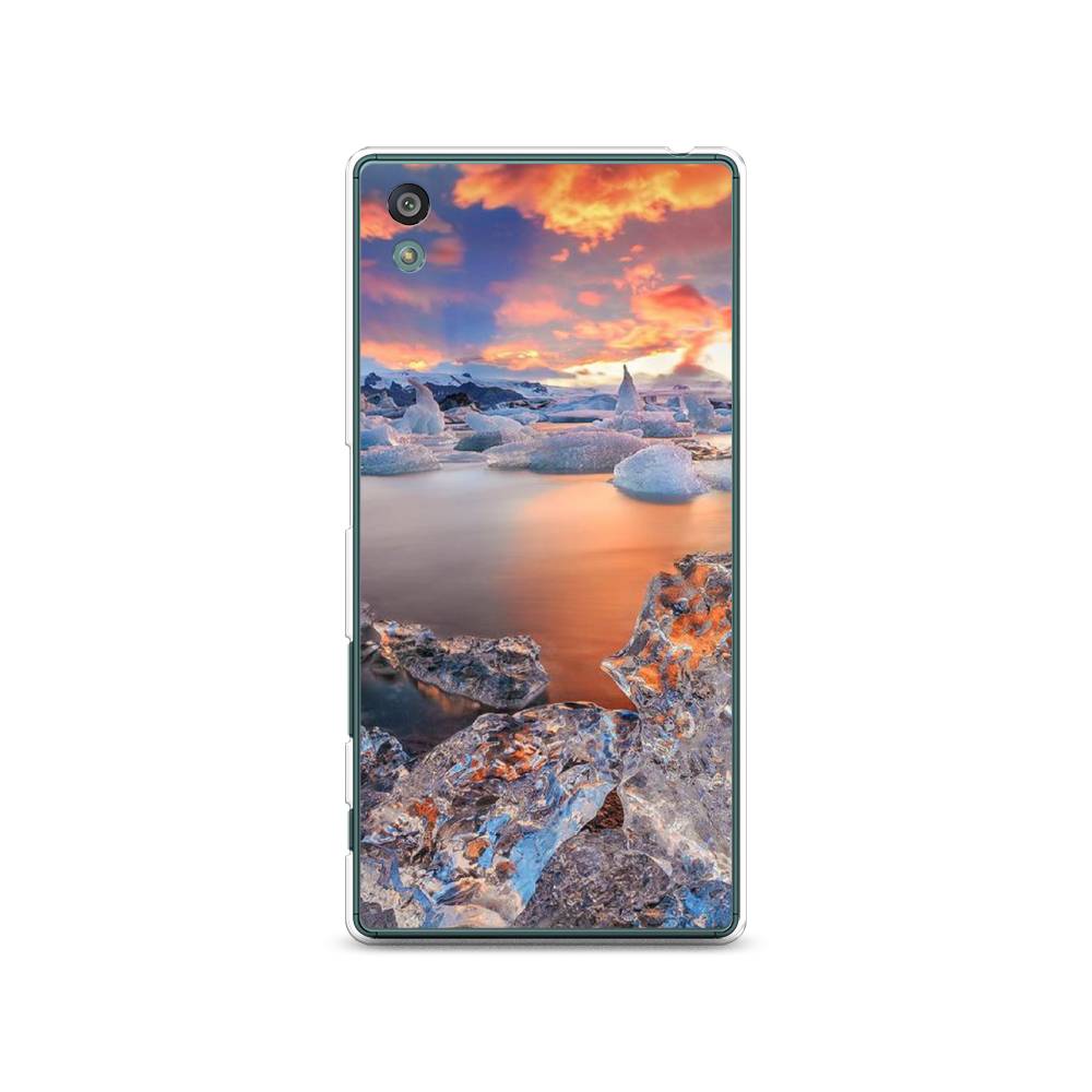 

Чехол на Sony Xperia Z5 (Z5 Dual) "Ледники", Синий;оранжевый, 52150-2