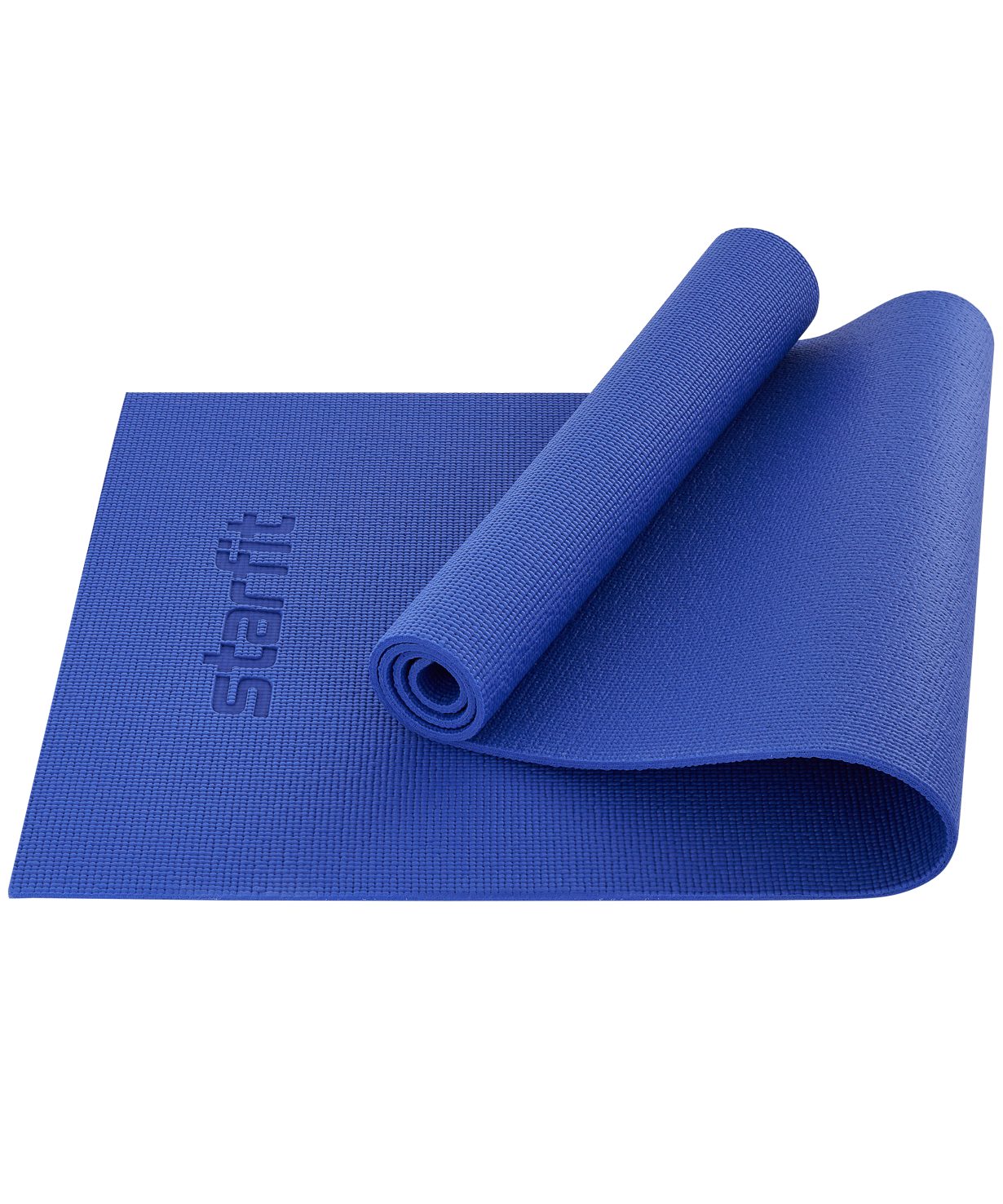 Коврик для йоги и фитнеса Starfit Fm-101, Pvc, 183x61x0,8 см, темно-синий
