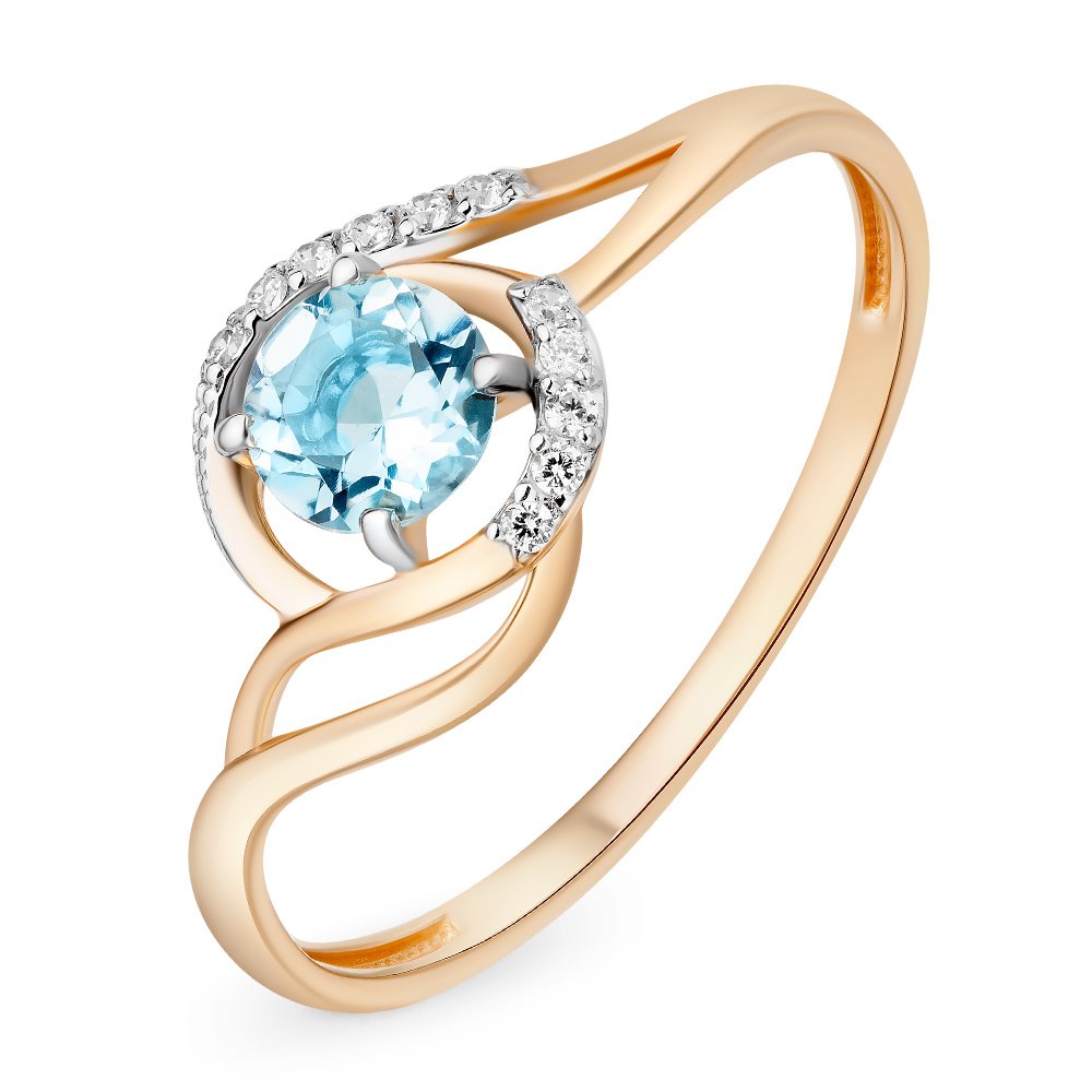 

Кольцо из красного золота с топазом/фианитом р. , 585Gold 201011856, 201011856