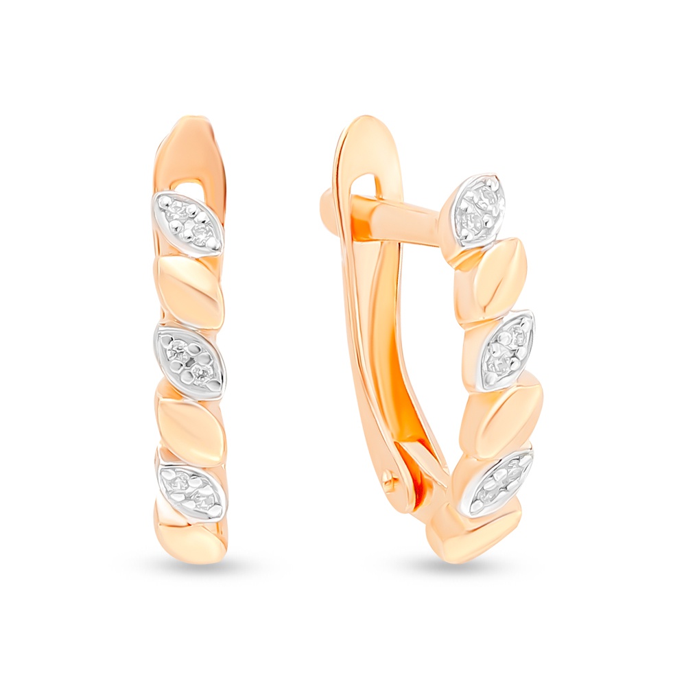 

Серьги из красного золота с фианитом 585Gold 302006382, 302006382