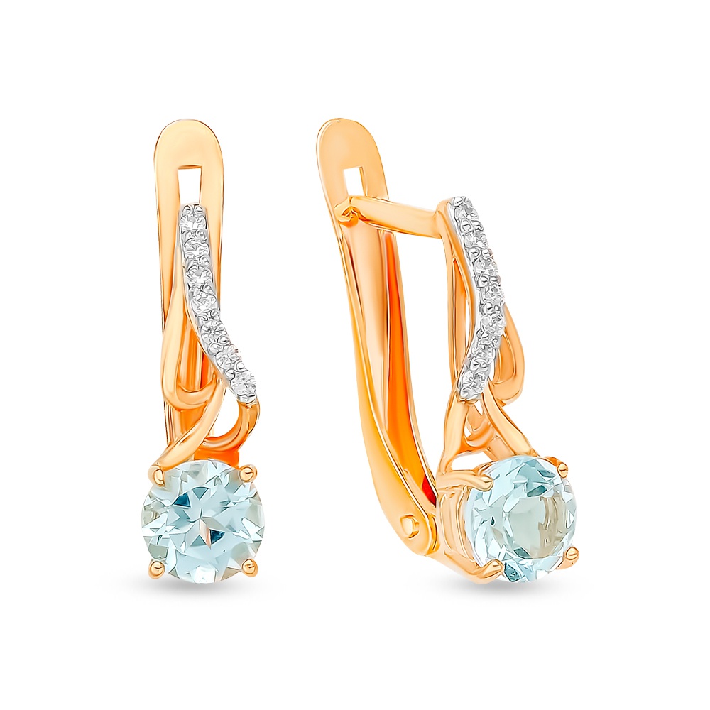 

Серьги из красного золота с топазом/фианитом 585Gold 202008412, 202008412