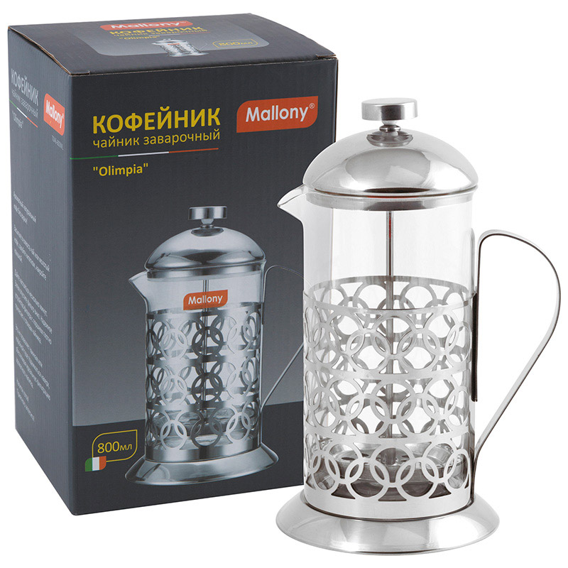 фото Чайник кофейник , olimpia, t046-800ml, , 800 мл, в корп из нерж ст (950092) mallony