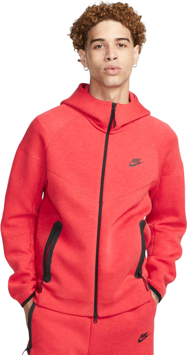 

Толстовка мужская Nike M NK TCH FLC FZ WR HOODIE красная L, Красный, M NK TCH FLC FZ WR HOODIE