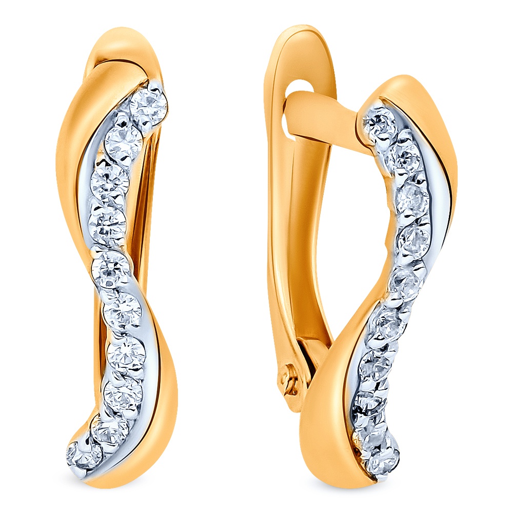 

Серьги из красного золота с фианитом 585Gold 302006379, 302006379