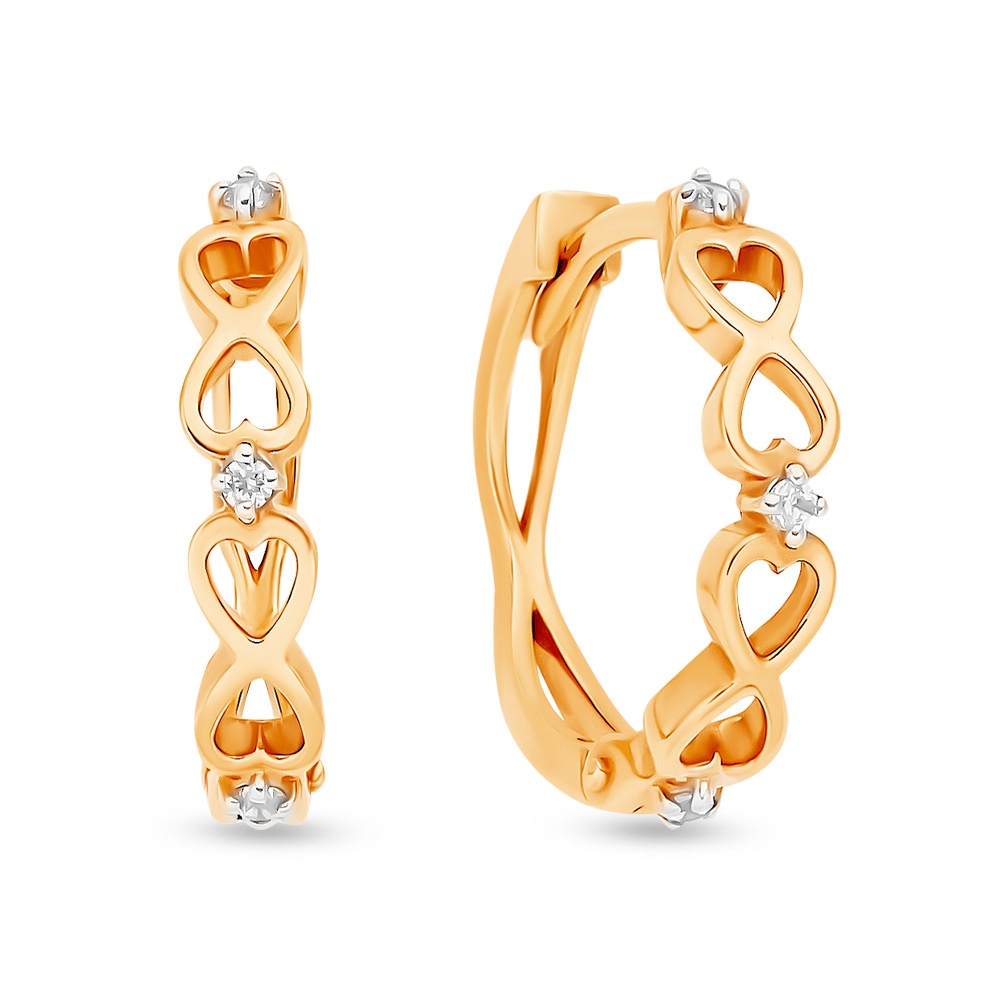 

Серьги из красного золота 585Gold 302006319, фианит, 302006319