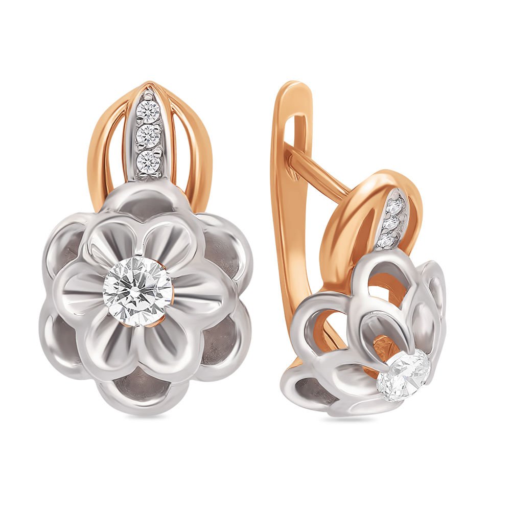 

Серьги из красного золота с фианитом 585Gold 302004992, 302004992