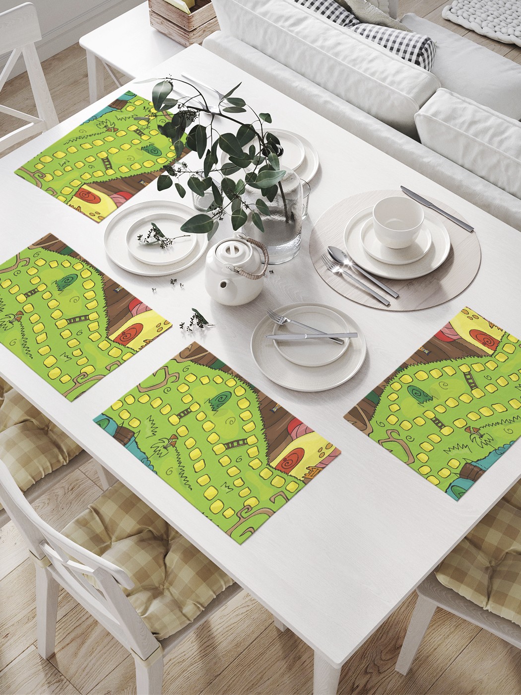 фото Комплект салфеток joyarty "настольная игра лес" для сервировки стола (32х46 см, 4 шт.)