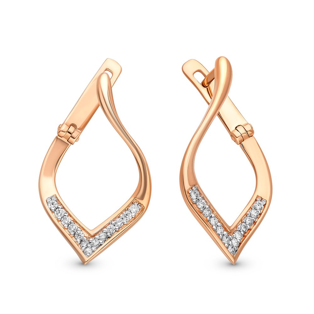 

Серьги из красного золота с фианитом 585Gold 302006268, 302006268