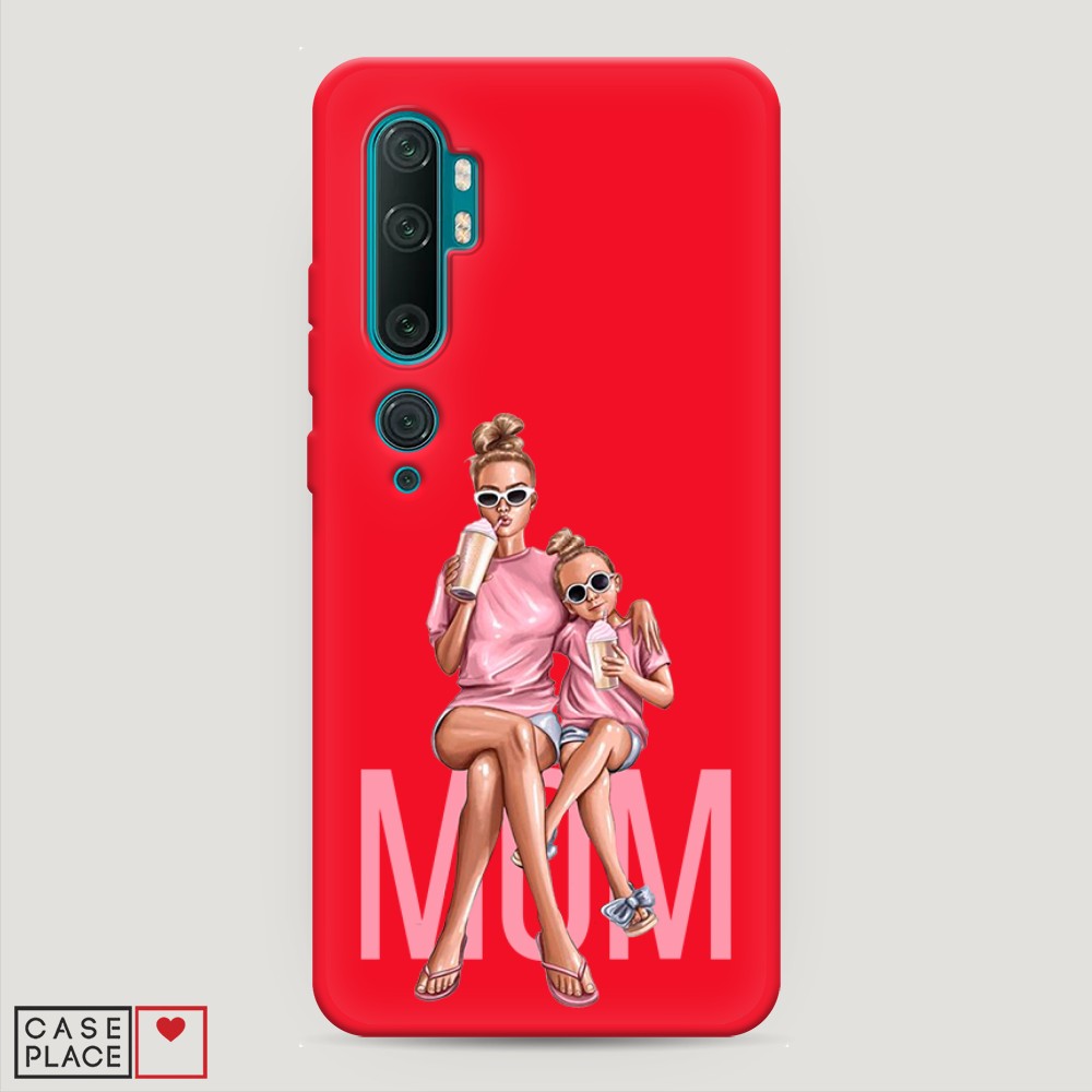 фото Матовый силиконовый чехол "lovely mom" на xiaomi mi note 10 awog