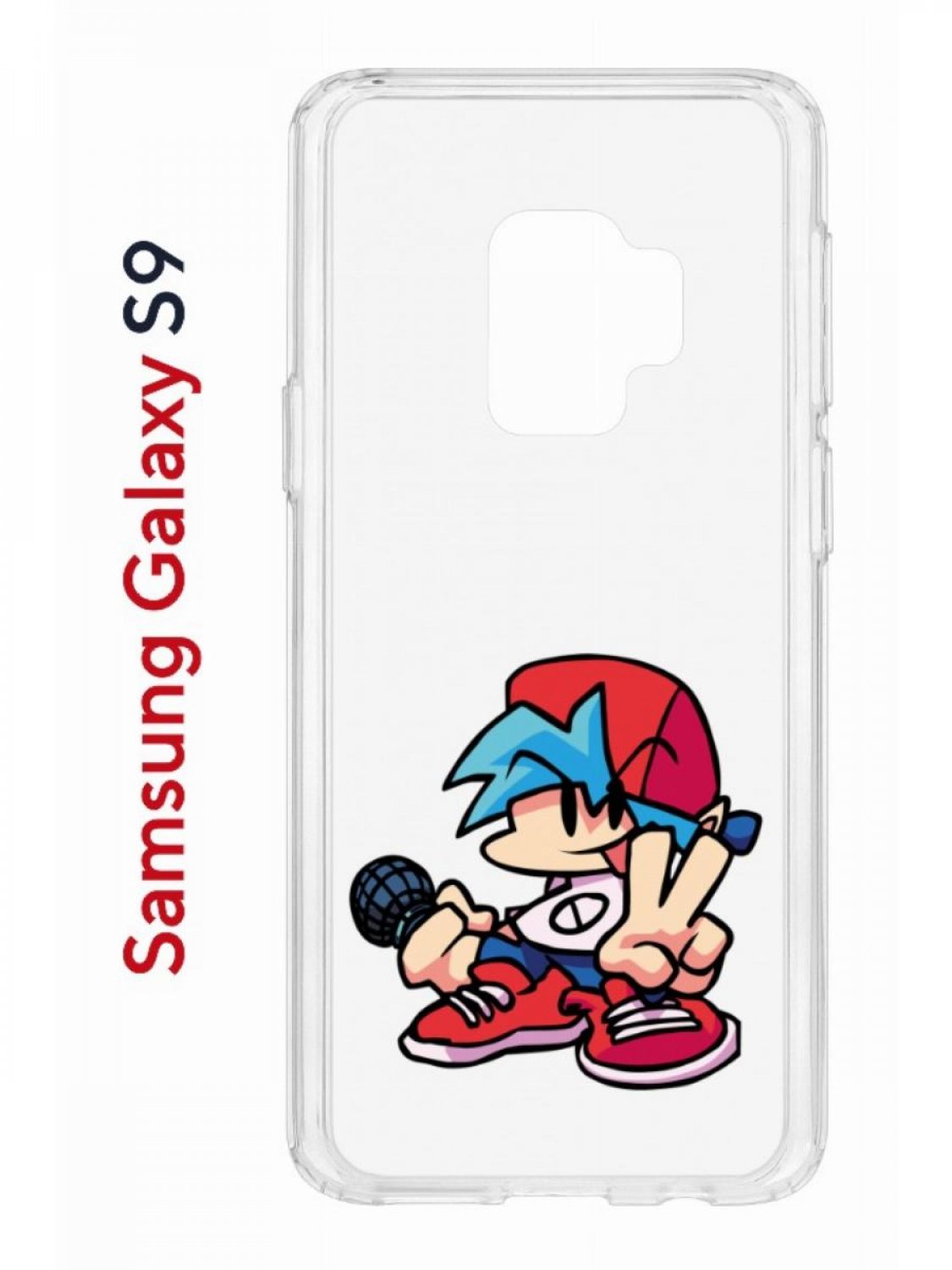 Чехол на Samsung Galaxy S9 Kruche Print FNF Boyfrend,противоударный бампер с принтом