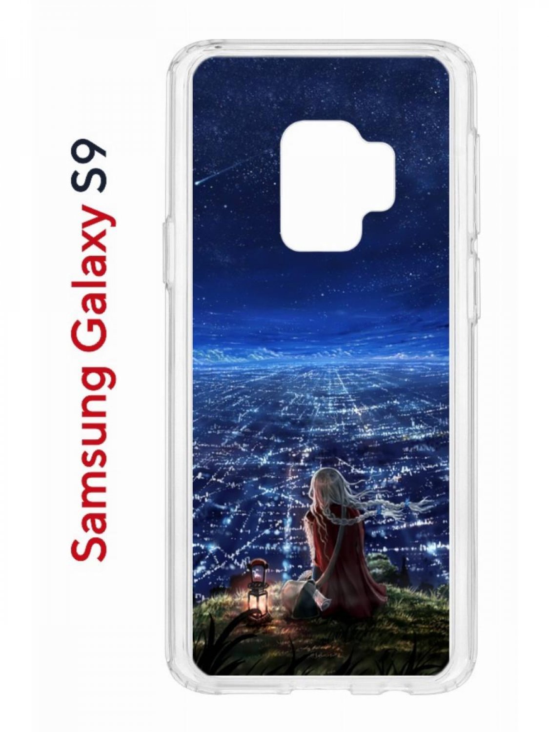Чехол на Samsung Galaxy S9 Kruche Print Ночные Огни,противоударный бампер,с защитой камеры