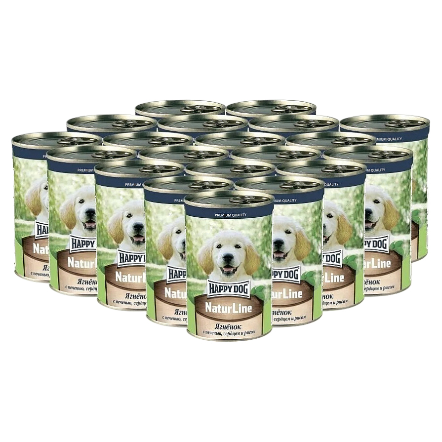 

Консервы для собак Happy Dog NATUR LINE, с ягненком, сердцем и рисом, 20шт по 410г