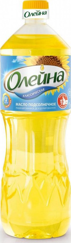 Подсолнечное масло Олейна дезодорированное вымороженное 1 л