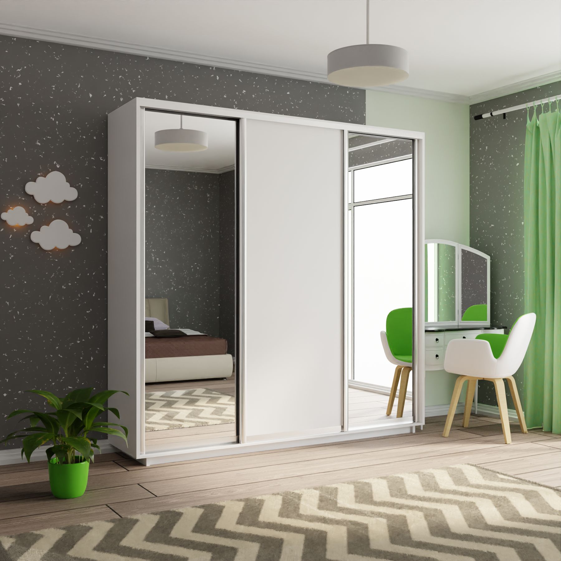 

Шкаф-купеЕ1 Экспресс Зеркало/ДСП/Зеркало 210х60х220, Белый снег, Зеркало/ДСП/Зеркало