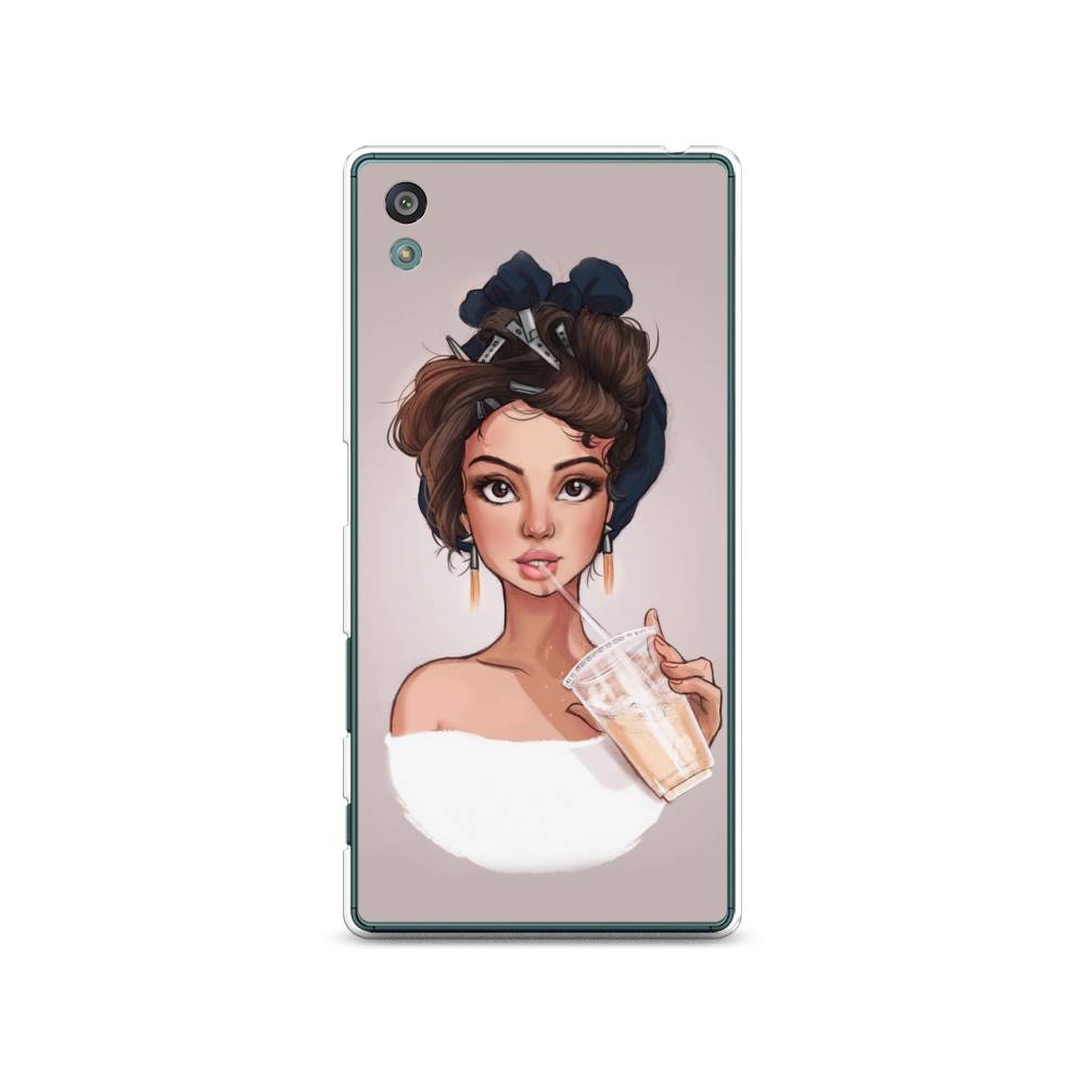 

Чехол на Sony Xperia Z5 (Z5 Dual) "Девушка с фраппе", Серый, 52150-6