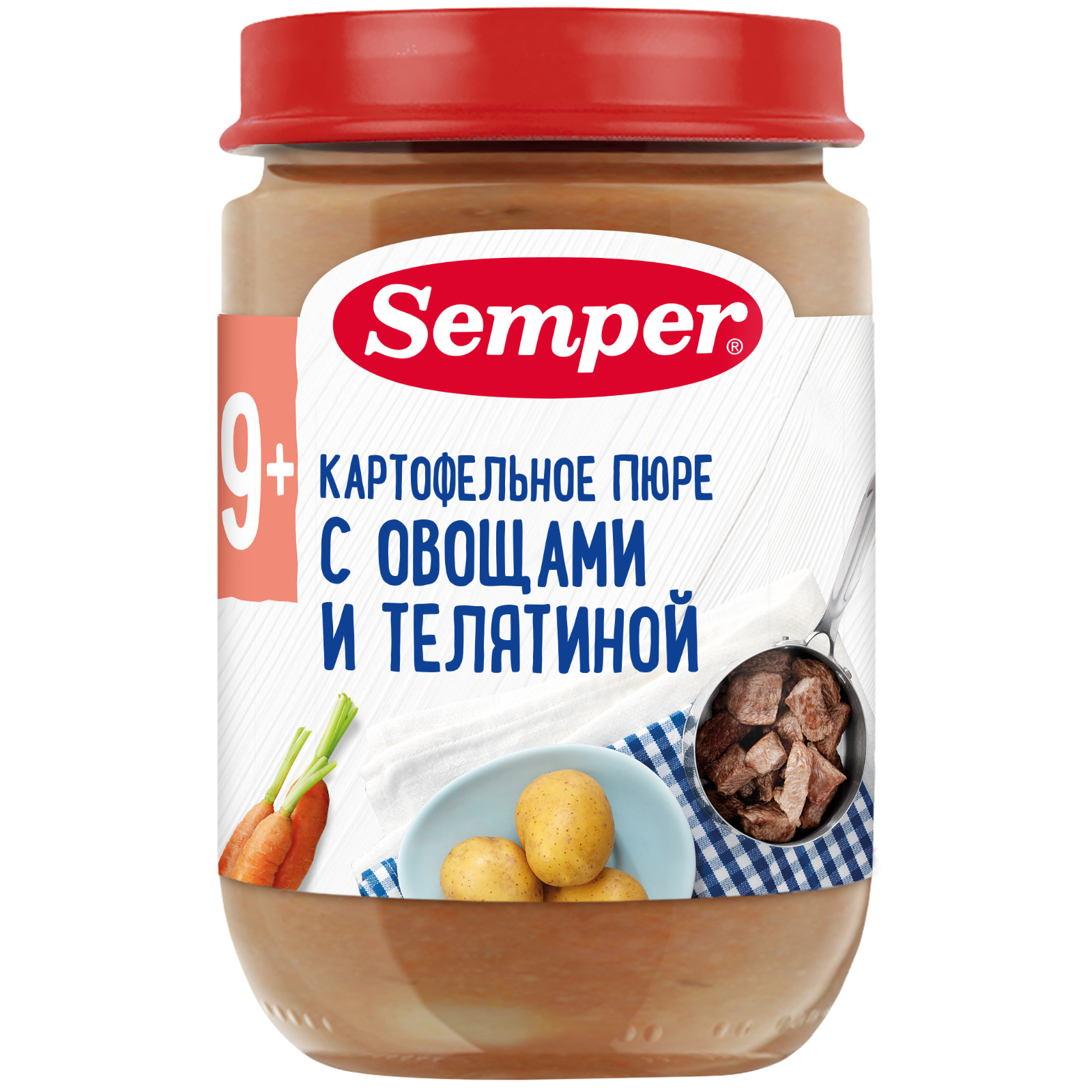 Готовый обед Semper Картофель с овощами и телятиной с 9 мес. 190 г