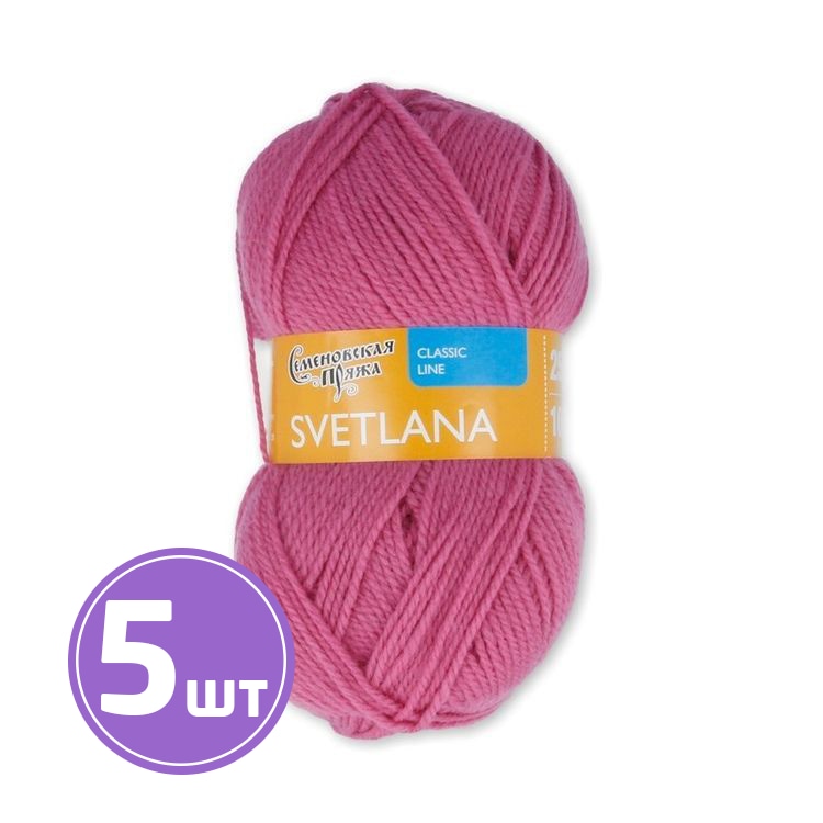 

Пряжа Семеновская Svetlana 70158 флокс 5 шт по 100 г, Розовый