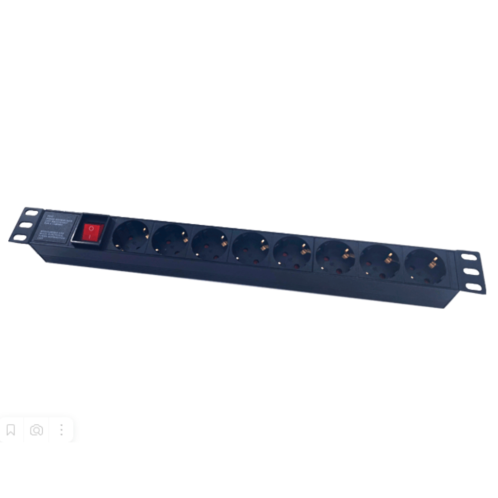 

Блок евророзеток RIPO для 19", Черный, 19" шк 1U