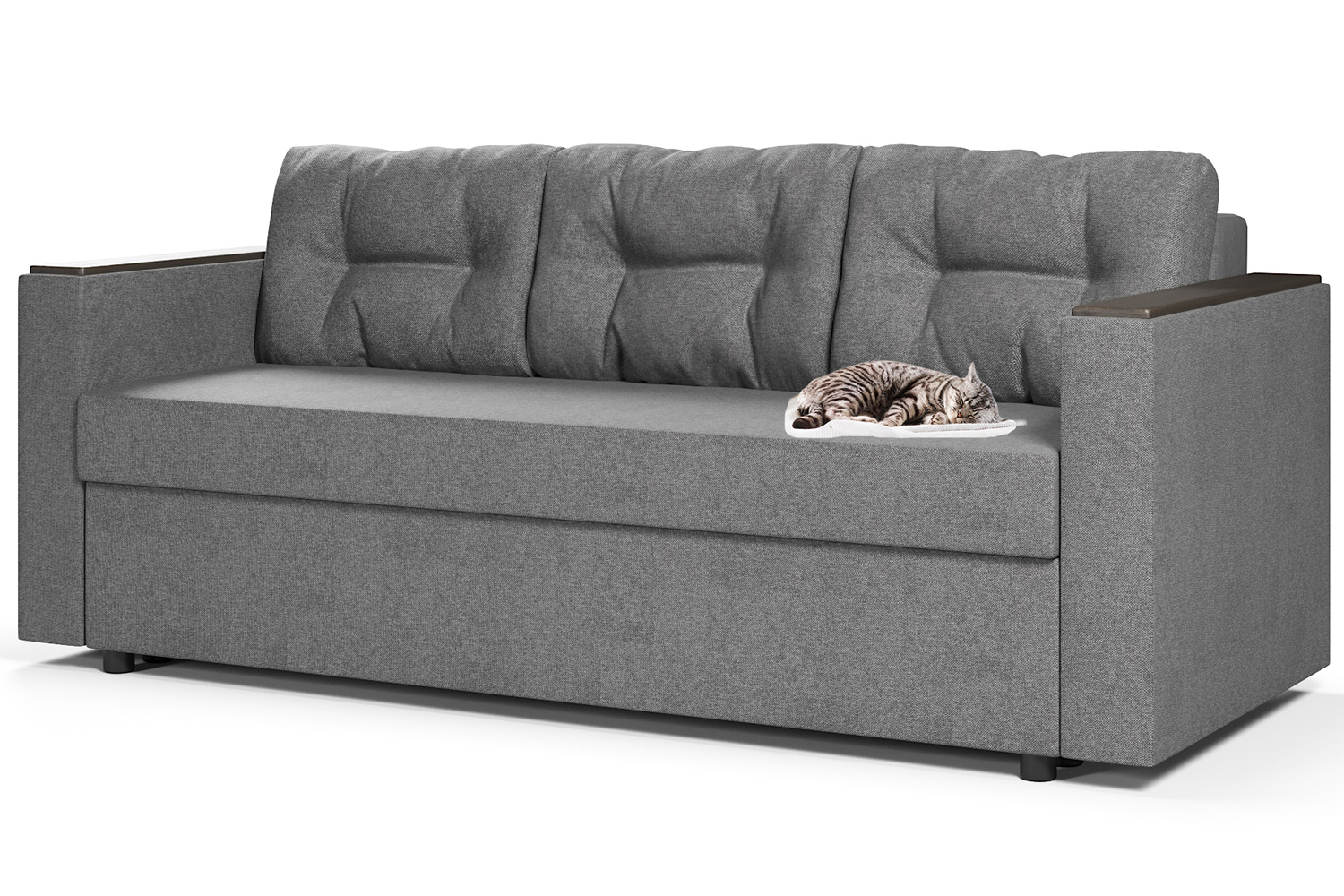 

Диван-кровать МногоМеб Атлант темно-серая рогожка, еврокнижка, Атлант