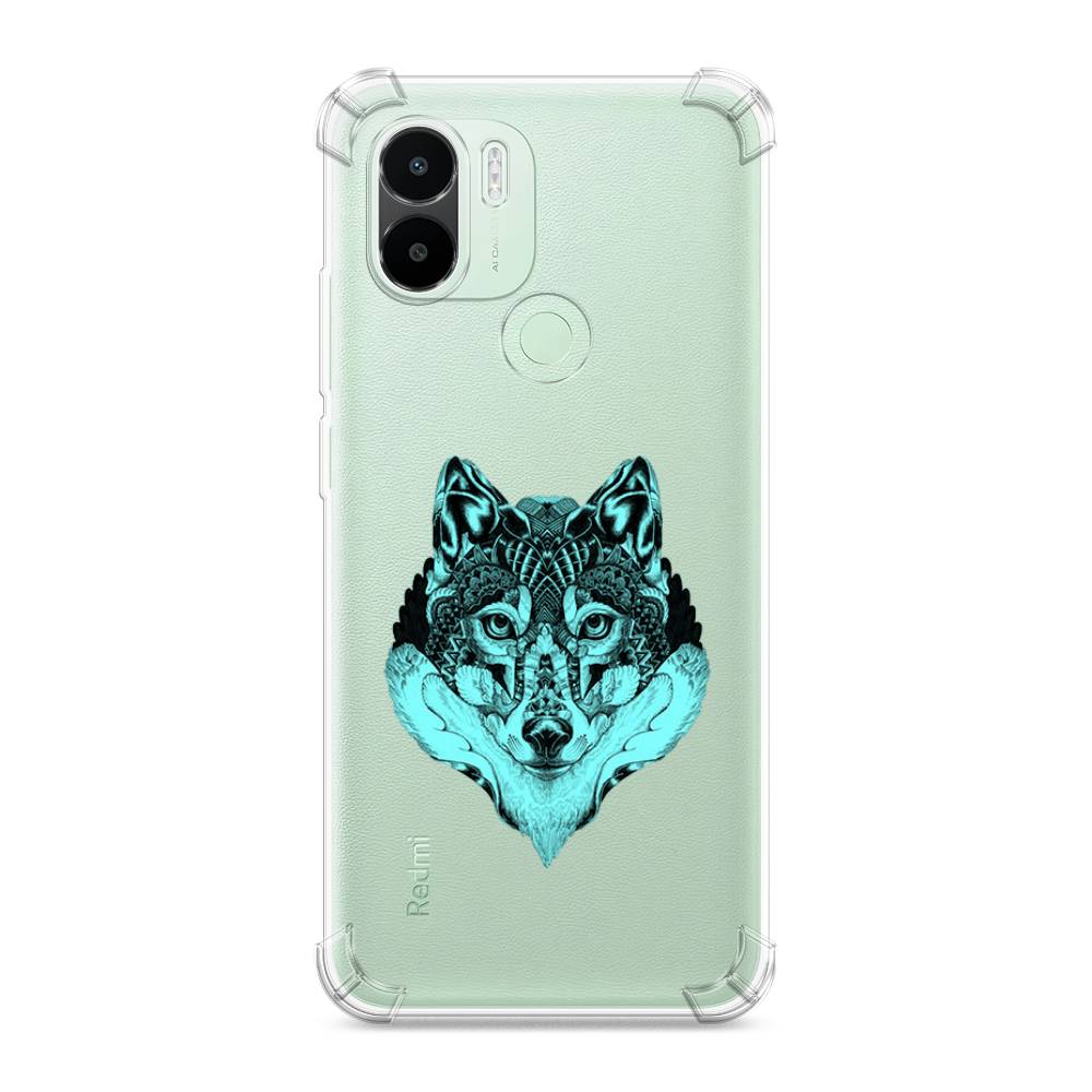 

Чехол Awog на Xiaomi Redmi A1+/A2+ "Бирюзовый волк", Голубой;черный, 316751-1