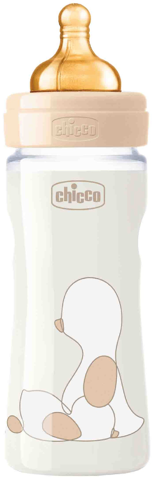 фото Бутылочка chicco original touch, pp, латекс, 330 мл, 4м+, цвет бежевый