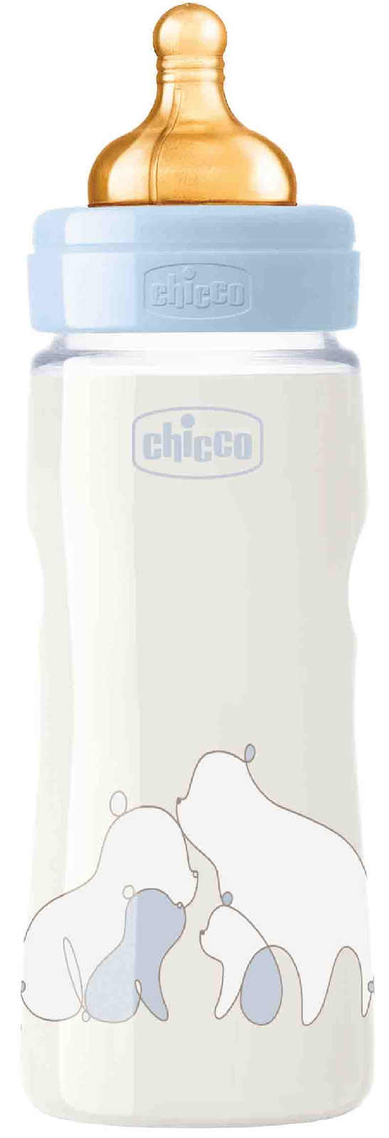 Бутылочка Chicco Original Touch, PP, латекс, 330 мл, 4м+, цвет голубой бутылочка chicco original touch pp латекс 330 мл 4м голубой