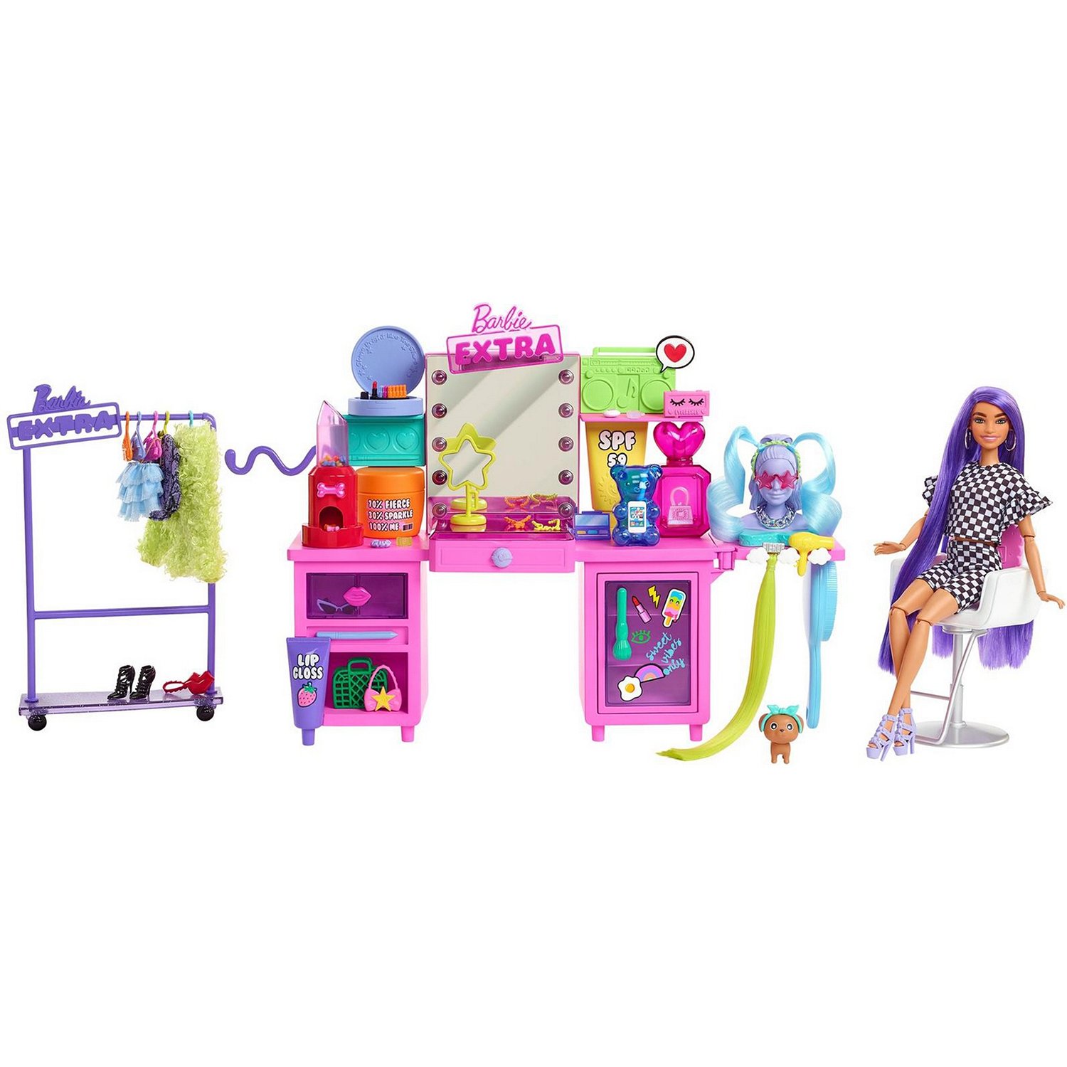 фото Кукла barbie экстра игровой набор туалетный столик gyj70