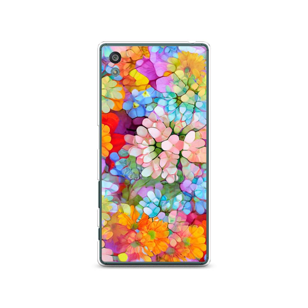 

Чехол на Sony Xperia Z5 (Z5 Dual) "Цветы витраж", Оранжевый;розовый;голубой, 52150-3