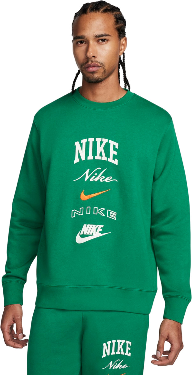 Свитшот мужской Nike M NK CLUB BB CREW STACK GX зеленый L 10999₽