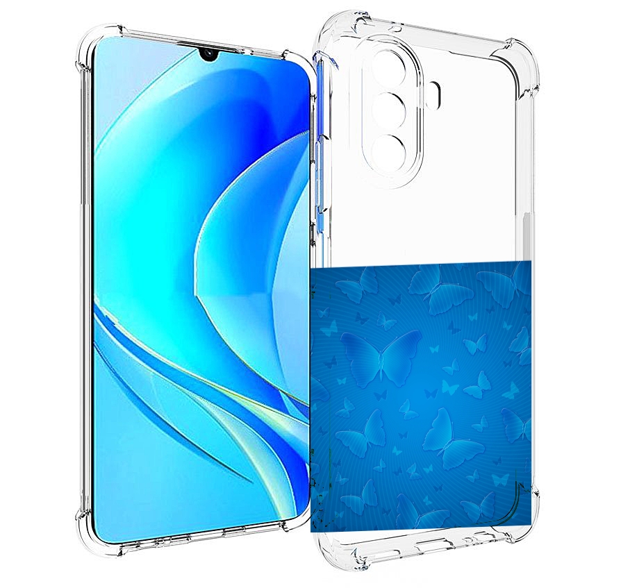 

Чехол MyPads голубые-бабочки для Huawei Nova Y70 / Nova Y70 Plus (MGA-LX9N), Прозрачный, Tocco