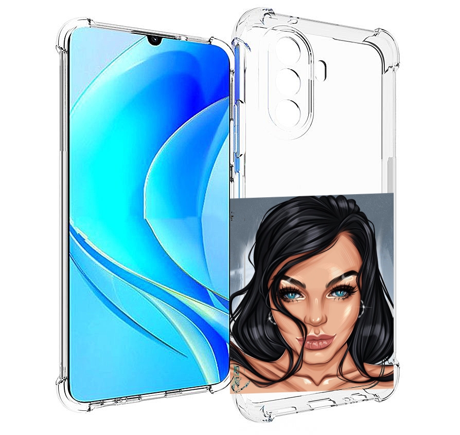 

Чехол MyPads голубые-глаза-у-брюнетки женский для Huawei Nova Y70 / Nova Y70 Plus, Прозрачный, Tocco