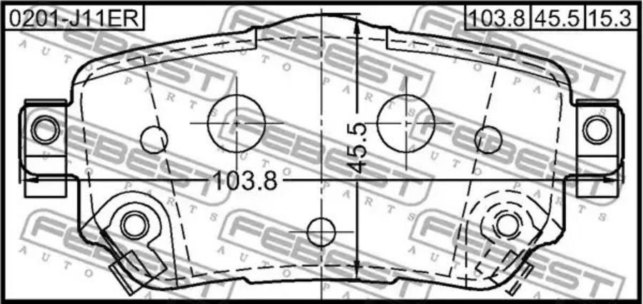 

Тормозные колодки FEBEST задние 0201-j11er